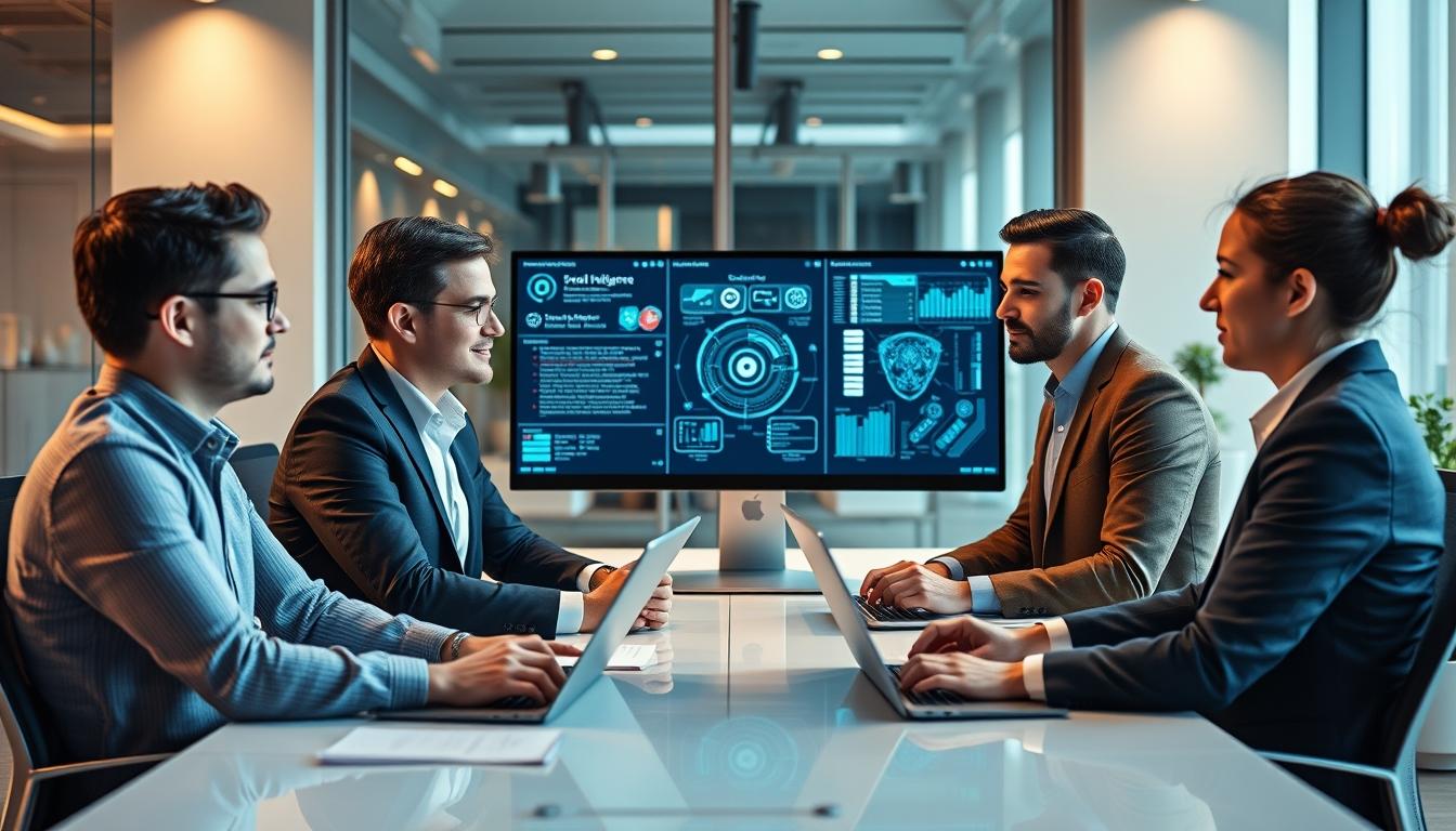 AI software company team and business technology strategy